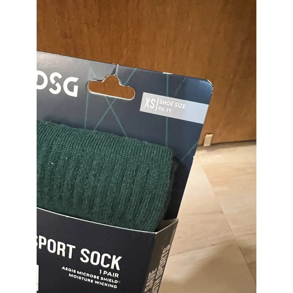DSG All-Sport Sock Shield‎ Kids XS (9K-1Y) Green 1 Pair Youth New In Package